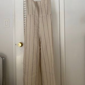 Reformation Linen Romper Striped